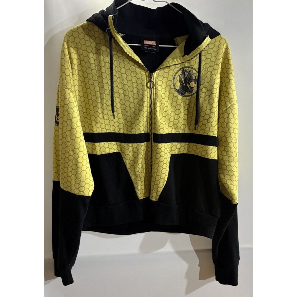 Marvel Her Universe Wasp Honeycomb Graphic Full Zip Hooded Hoodie Women's M